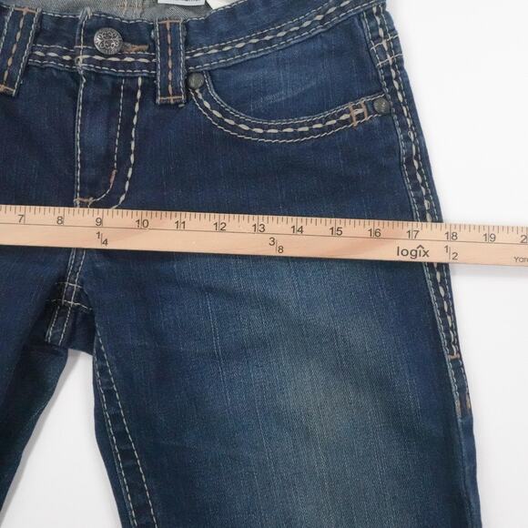 Cruel Jeans Womens 5L Blue Low Rise Bootcut Boho Western Thick‎ Stitch Tabitha - Picture 7 of 16